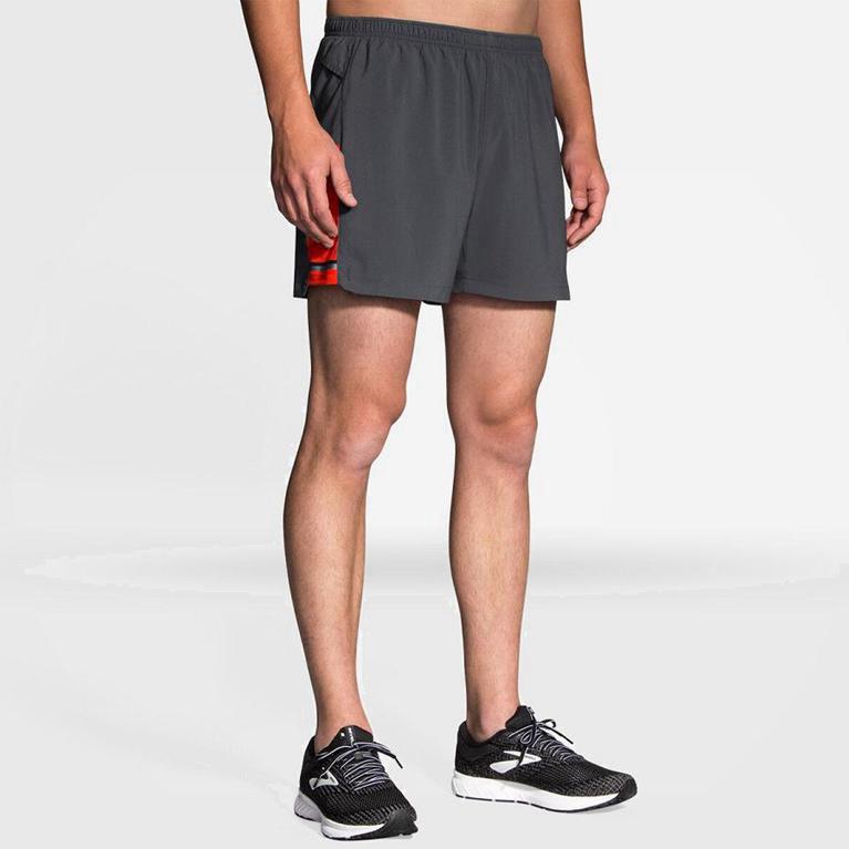 Brooks Sherpa 5 Hardloopshorts voor Heren Grijs (JBIQN-9621)